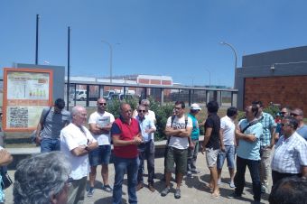 Arménio Carlos com o piquete na refinaria do Porto 20170727Petrogal-Porto